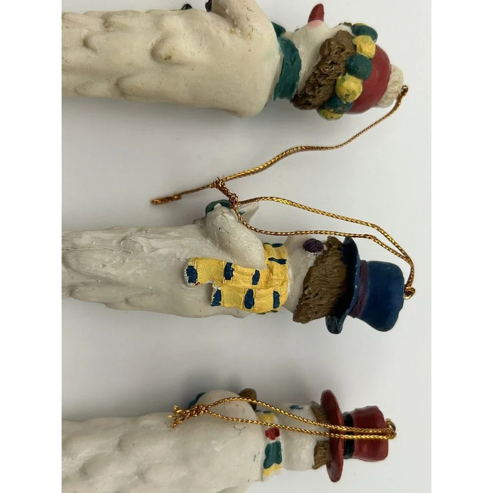 Vintage Holiday Snowmen  Set of 3 Icicles Ornament Christmas Decor